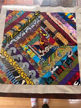 Handmade Multicolor African Print Quilt Wall Hanging - Artisan Home Decor